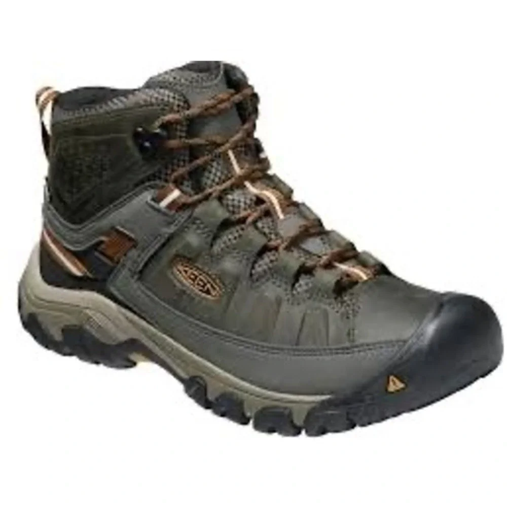 KEEN Targhee III Mid Waterproof Hiking Boots Men's 7 Brown Olive 1017787 Grunge